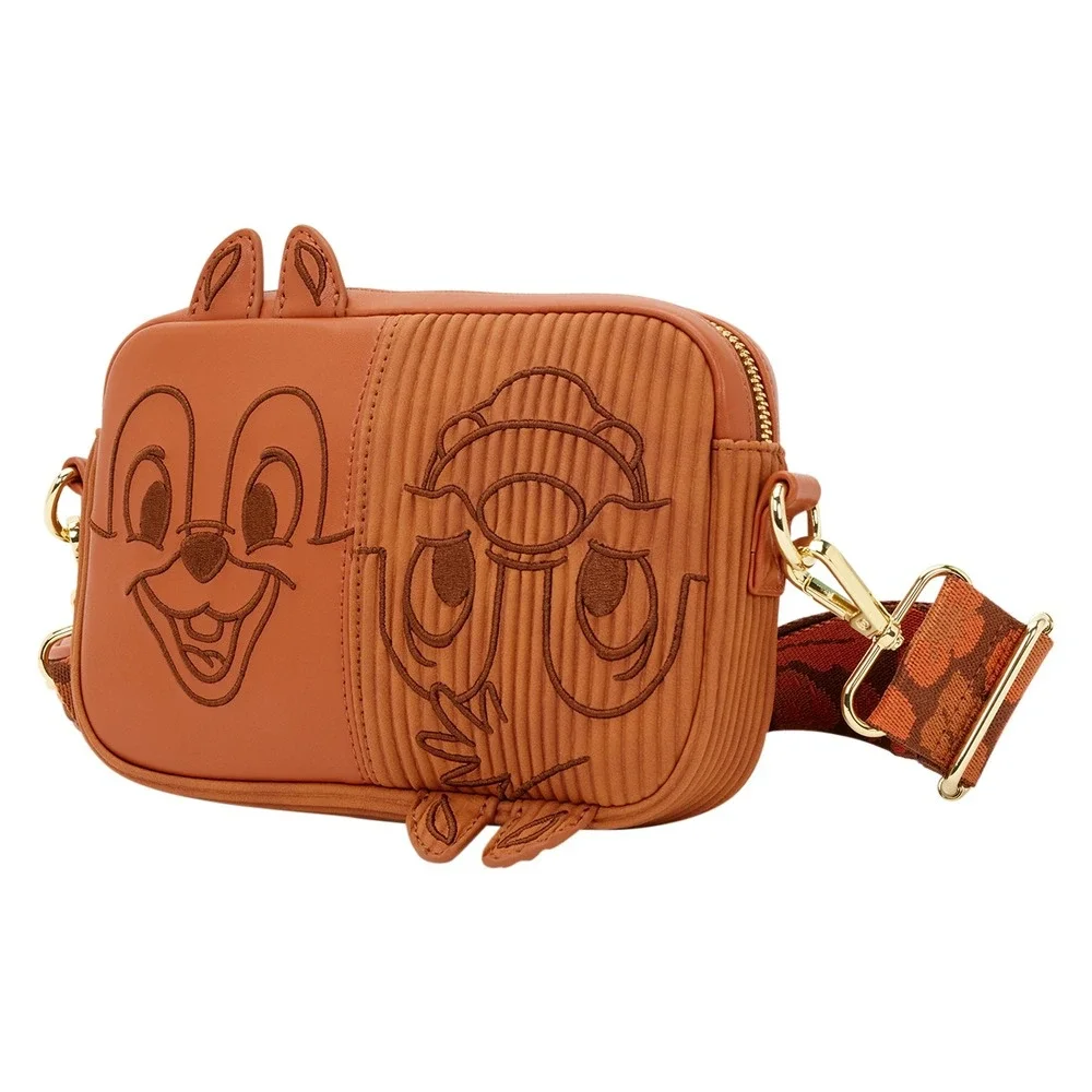 Loungefly Disney Chip n Dale Acorn Crossbody Bag Corduroy Brown WDTB3505 NEW